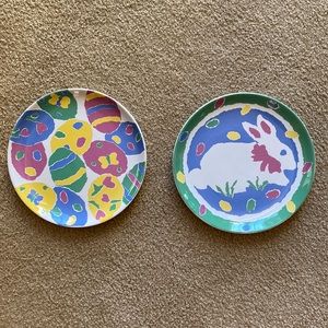 Set of 2 never been used Porta decorative Hippity Hop plates by Libby Wilkie.